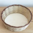 Корзина для хранения круглая 30 см бежевая