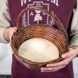 Корзина плетеная круглая 26 см коричневая