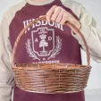 Корзина плетеная круглая 35 см коричневая